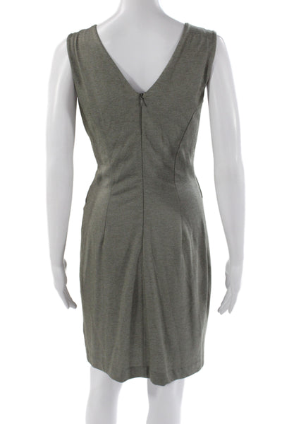 Escada Womens Sheath Dress Gray Sleeveless V-Neck Size 36