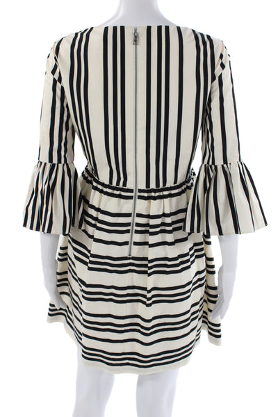 Alice + Olivia Womens Fit & Flare Dress Black 3/4 Sleeve Knee Length Size 2