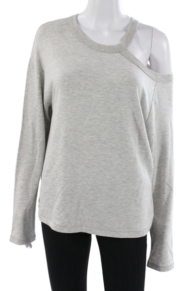 Rag & Bone Jean Womens Gray One Shoulder Long Sleeve Pajama Top Size M
