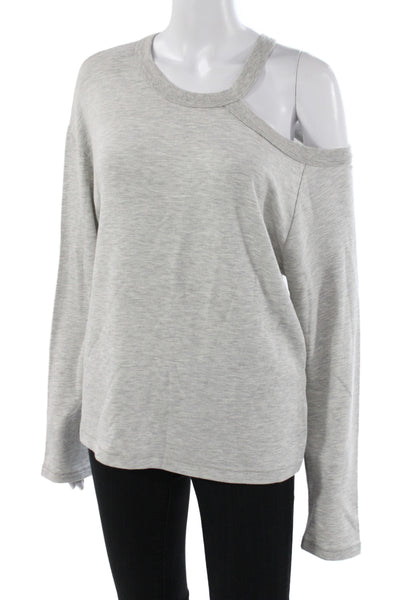 Rag & Bone Jean Womens Gray One Shoulder Long Sleeve Pajama Top Size M