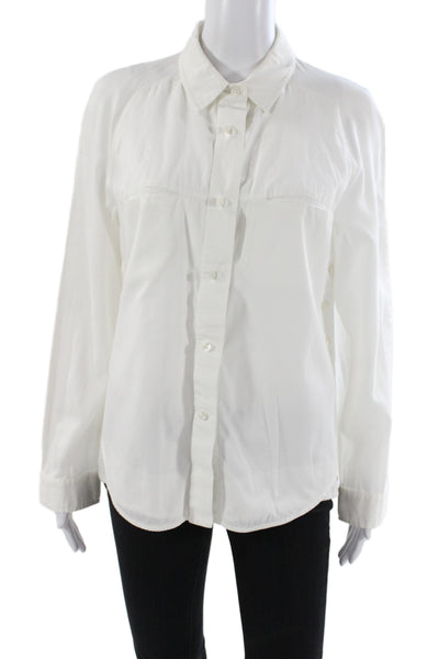 See by Chloe Womens Collared Cotton Button Up Long Sleeve Blouse White Size 6