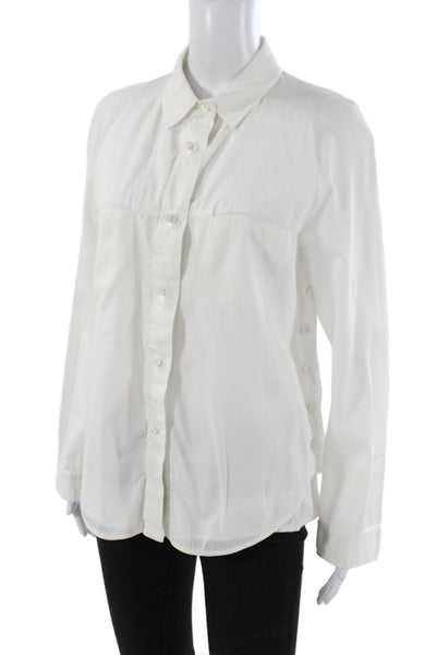 See by Chloe Womens Collared Cotton Button Up Long Sleeve Blouse White Size 6