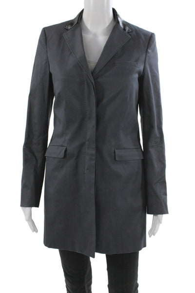 Rag & Bone Womens Overcoat Gray Button Long Sleeve Cotton Size 6
