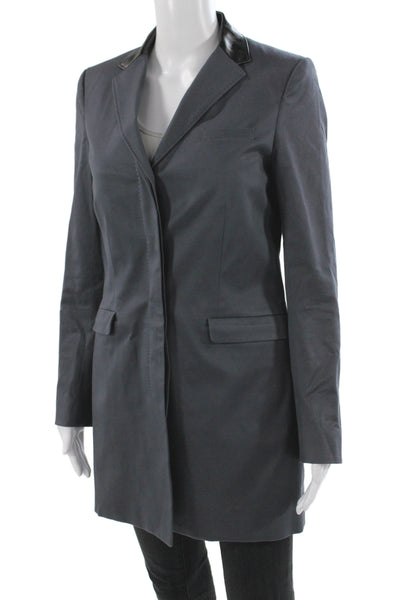 Rag & Bone Womens Overcoat Gray Button Long Sleeve Cotton Size 6