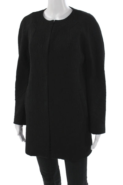 Les Petites Womens Overcoat Black Snap Solid Long Sleeve Size S