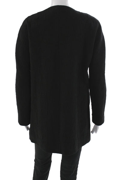 Les Petites Womens Overcoat Black Snap Solid Long Sleeve Size S