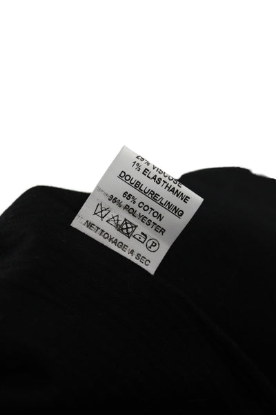 Les Petites Womens Overcoat Black Snap Solid Long Sleeve Size S