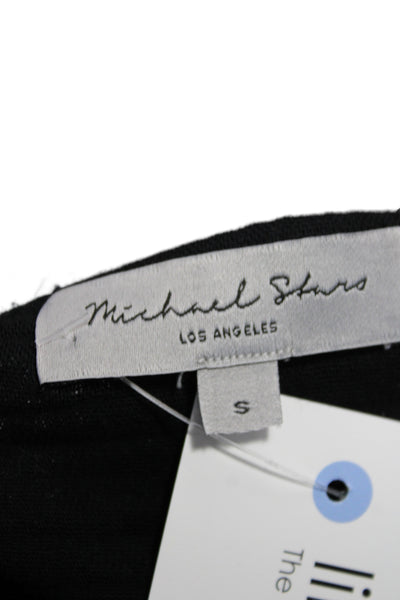Michael Stars Unisex Adults Black Cotton Long Sleeve Button Down Shirt Size S