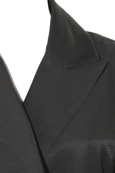 SNDYS. Womens Basic Jacket Black Rayon Long Sleeve Button Size 4