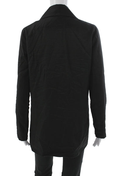 SNDYS. Womens Basic Jacket Black Rayon Long Sleeve Button Size 4