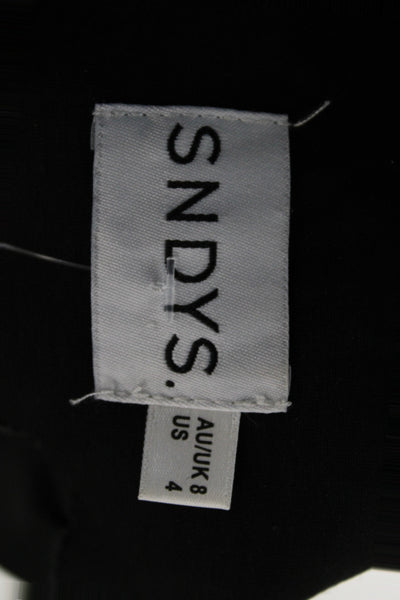 SNDYS. Womens Basic Jacket Black Rayon Long Sleeve Button Size 4