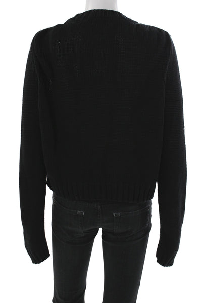 525 Womens Black V-Neck Cotton Cardigan Long Sleeve Size L