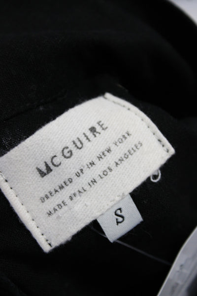 McGuire Women Cropped Blouse Black 100% Cotton High Neck Sleeveless Size S