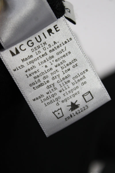 McGuire Women Cropped Blouse Black 100% Cotton High Neck Sleeveless Size S