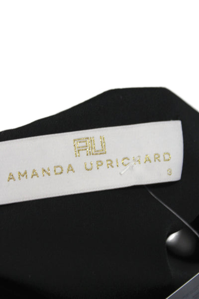 Amanda Uprichard Women Corset Top Black Sleeveless Square Neck Polyester Size S