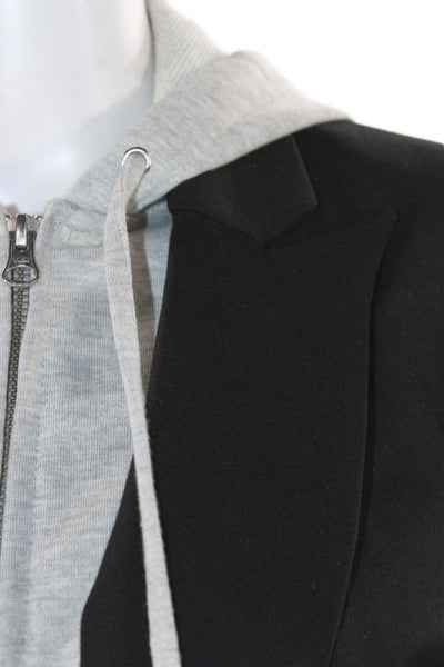 Central Park West Women Black Rayon Basic Jacket Long Sleeve Button Size M
