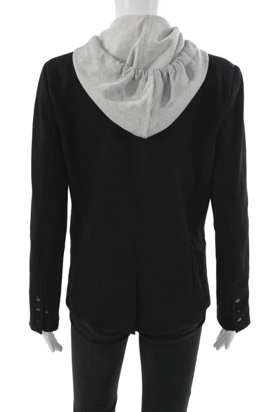 Central Park West Women Black Rayon Basic Jacket Long Sleeve Button Size M