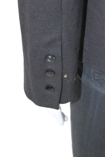Central Park West Women Black Rayon Basic Jacket Long Sleeve Button Size M