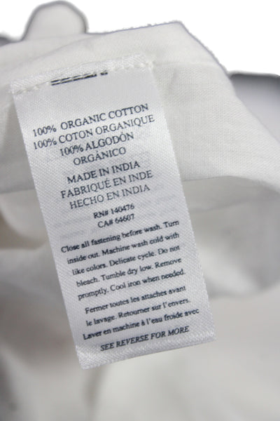 Faherty Womens Shift Dress White Henley Sleeveless Organic Cotton Size S