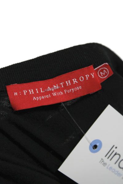 Philanthropy Women Tank Dress Black Rayon Above Knee Sleeveless Size M
