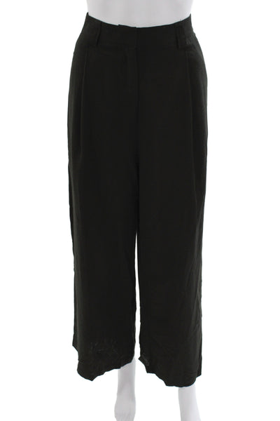 Lioness Womens Dress Pants Black Linen Minimalist Size S