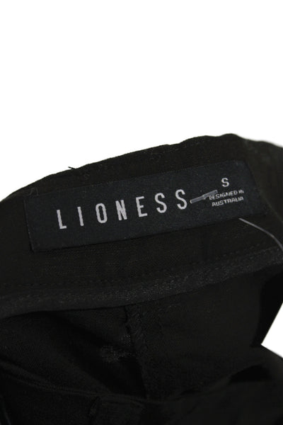 Lioness Womens Dress Pants Black Linen Minimalist Size S