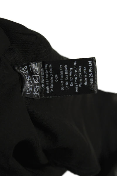 Lioness Womens Dress Pants Black Linen Minimalist Size S