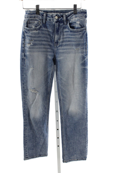 Flying Monkey Women Straight Jeans Blue Cotton High Rise Size 26