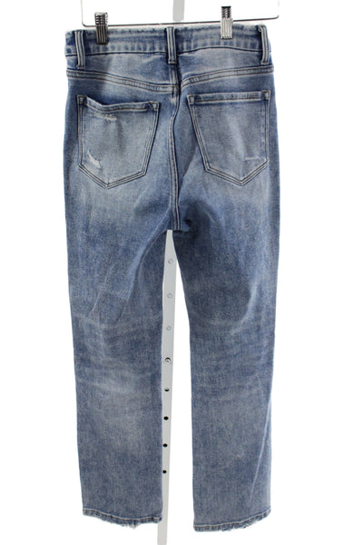 Flying Monkey Women Straight Jeans Blue Cotton High Rise Size 26