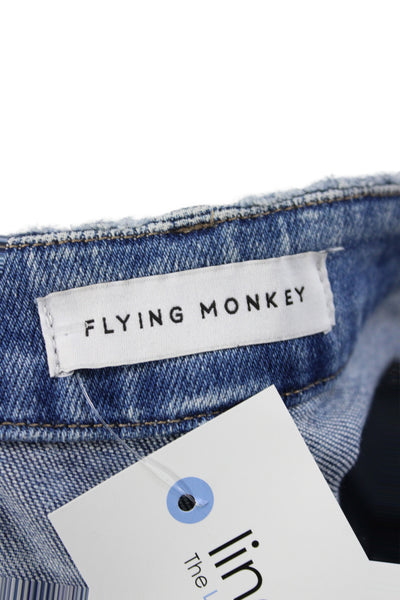 Flying Monkey Women Straight Jeans Blue Cotton High Rise Size 26