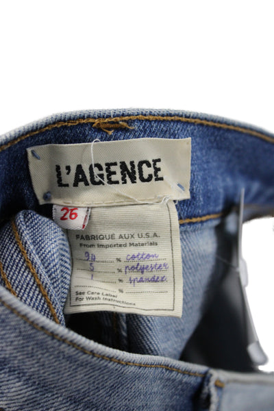 L'Agence Womens Skinny High Rise Blue Cotton Jeans Size 26