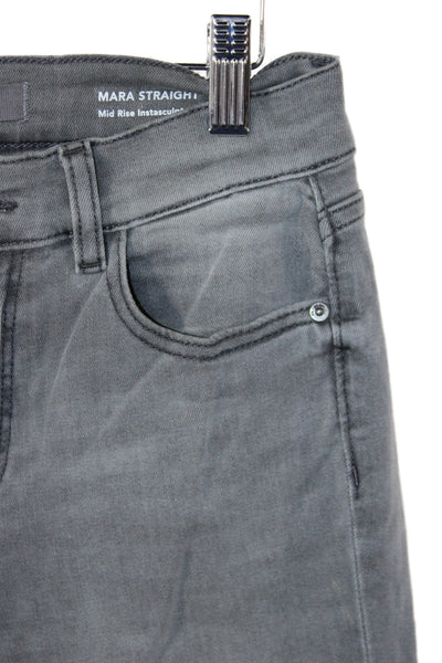 DL1961 Womens Straight Gray High Rise Jeans Cotton Button Size 25