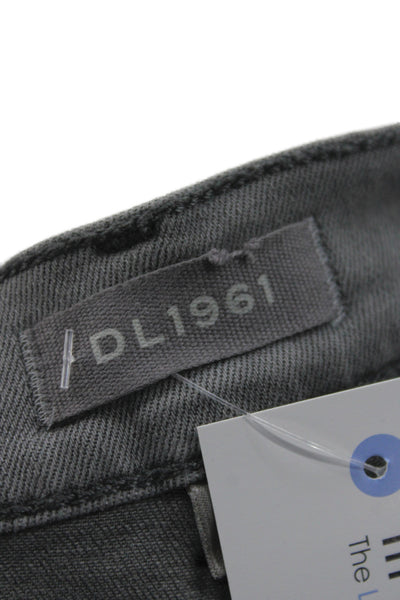 DL1961 Womens Straight Gray High Rise Jeans Cotton Button Size 25