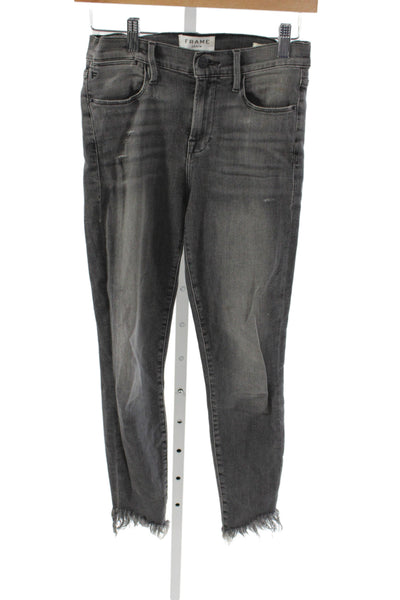 Frame Womens Ankle Jeans Gray Cotton High Rise Casual Size 26