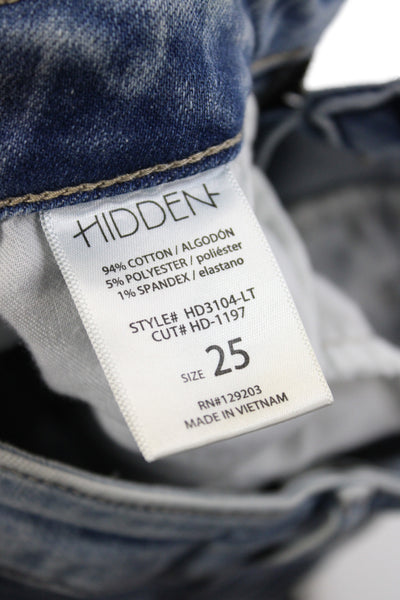 Hidden Womens Flared Jeans Blue High Rise Button Cotton Size 25