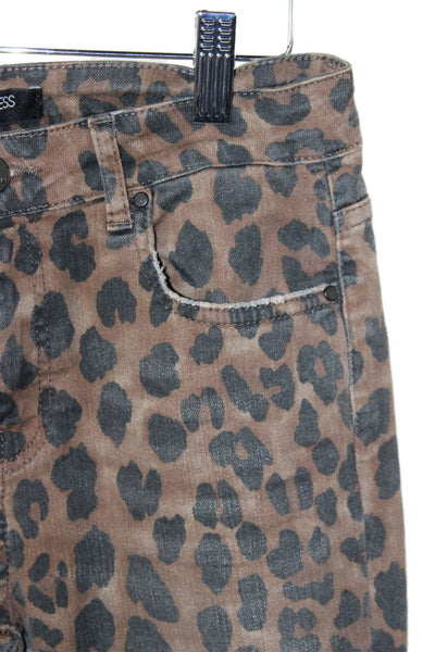 Heartless Jeans Unisex Adults Skinny Jeans Brown Leopard High Rise Size 26