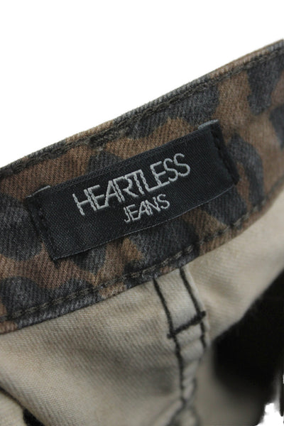 Heartless Jeans Unisex Adults Skinny Jeans Brown Leopard High Rise Size 26