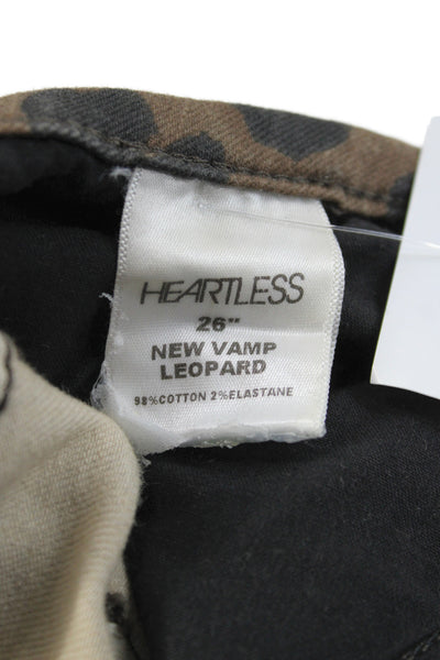 Heartless Jeans Unisex Adults Skinny Jeans Brown Leopard High Rise Size 26