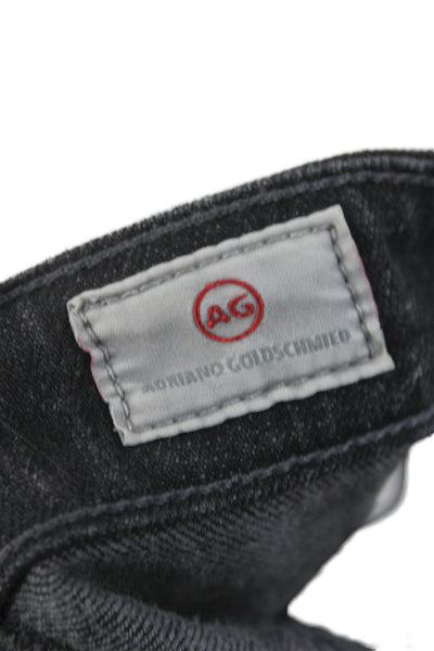 AG Adriano Goldschmied Women Distressed Black Cotton Denim Shorts Size 25