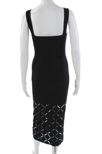 Vici Womens Bodycon Black Square Neck Mid Calf Sleeveless Dress Size XS
