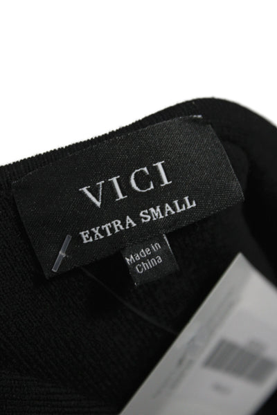 Vici Womens Bodycon Black Square Neck Mid Calf Sleeveless Dress Size XS