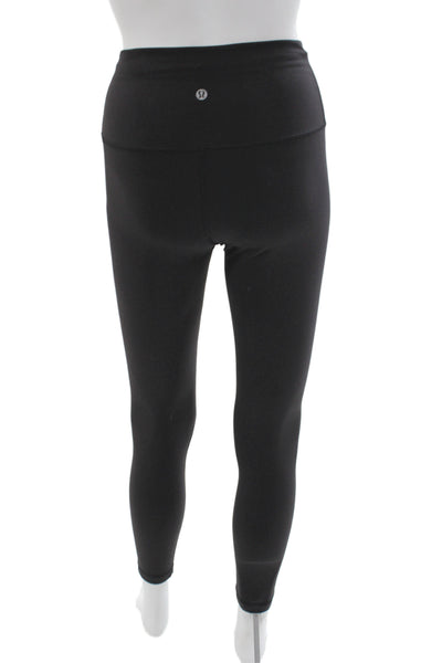 Lululemon Womens Black Ankle Leggings 77% Nylon Athleisure Size 6