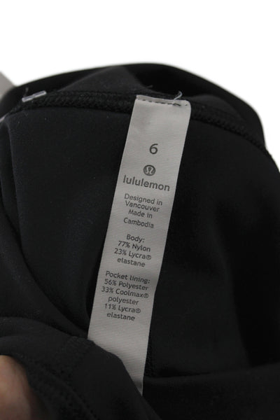 Lululemon Womens Black Ankle Leggings 77% Nylon Athleisure Size 6