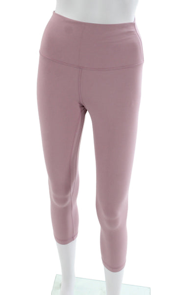 Lululemon Women Pink Capri Leggings Athleisure Pull On 81% Nylon Size 6