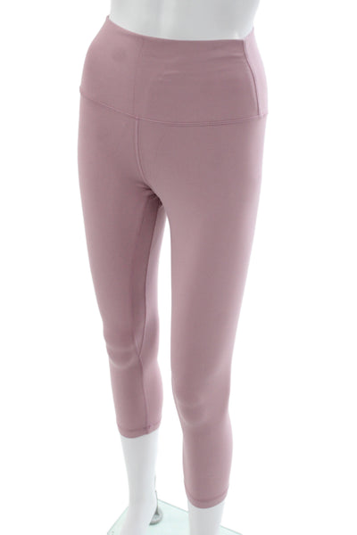 Lululemon Women Pink Capri Leggings Athleisure Pull On 81% Nylon Size 6