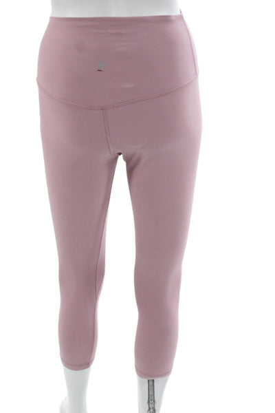 Lululemon Women Pink Capri Leggings Athleisure Pull On 81% Nylon Size 6