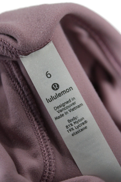 Lululemon Women Pink Capri Leggings Athleisure Pull On 81% Nylon Size 6
