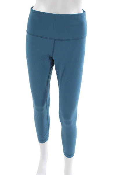 Lululemon Women Ankle Leggings Blue Athleisure Pull On Size 10