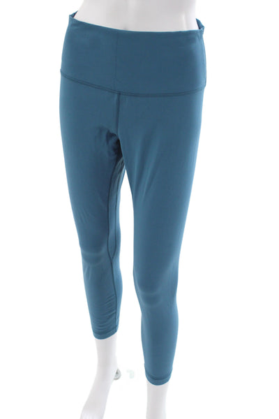 Lululemon Women Ankle Leggings Blue Athleisure Pull On Size 10