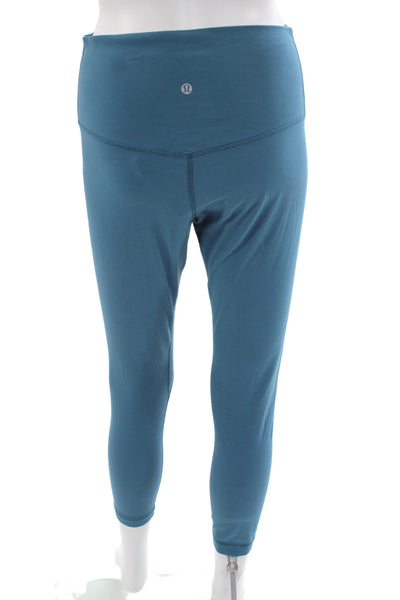 Lululemon Women Ankle Leggings Blue Athleisure Pull On Size 10
